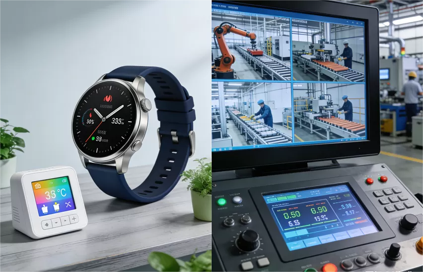 K & D 기술별 IoT 디스플레이 사용 소비자 대 산업 동향